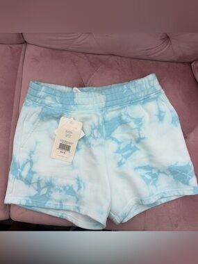 Fabletics Light Blue & White Tie-Dye Shiloh Shorts